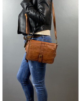 Francescala Sac bandoulière cuir vintage